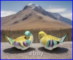 VTG Pair Of Fine Japanese Hand-Painted Porcelain Birds Figurines