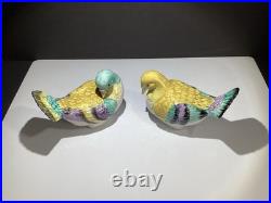 VTG Pair Of Fine Japanese Hand-Painted Porcelain Birds Figurines