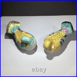VTG Pair Of Fine Japanese Hand-Painted Porcelain Birds Figurines