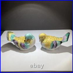 VTG Pair Of Fine Japanese Hand-Painted Porcelain Birds Figurines