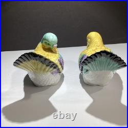 VTG Pair Of Fine Japanese Hand-Painted Porcelain Birds Figurines