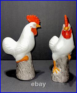 VTg Chinese Export Porcelain Roosters Cockerels Statues Birds Qing/Republic 12