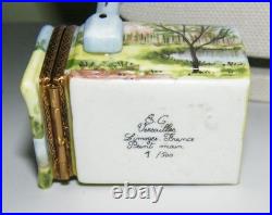 Versailles Limoges Trinket Box Mail Box with Letter and Blue Bird