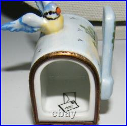 Versailles Limoges Trinket Box Mail Box with Letter and Blue Bird