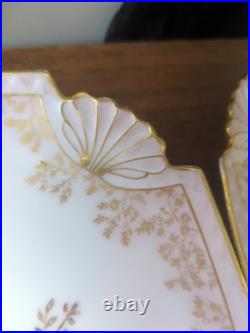 Victorian Limoges Set 4 Game Bird Pink B &D Porcelain Plates Hand Painted