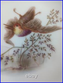 Victorian Limoges Set 4 Game Bird Pink B &D Porcelain Plates Hand Painted