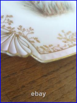 Victorian Limoges Set 4 Game Bird Pink B &D Porcelain Plates Hand Painted