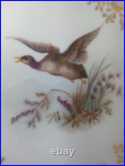 Victorian Limoges Set 4 Game Bird Pink B &D Porcelain Plates Hand Painted