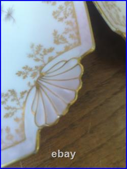 Victorian Limoges Set 4 Game Bird Pink B &D Porcelain Plates Hand Painted