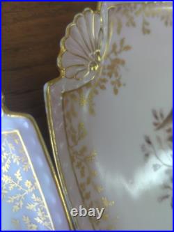 Victorian Limoges Set 4 Game Bird Pink B &D Porcelain Plates Hand Painted