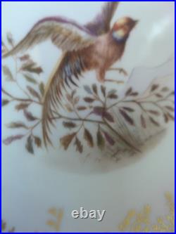 Victorian Limoges Set 4 Game Bird Pink B &D Porcelain Plates Hand Painted