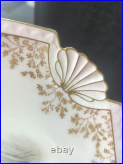 Victorian Limoges Set 4 Game Bird Pink B &D Porcelain Plates Hand Painted