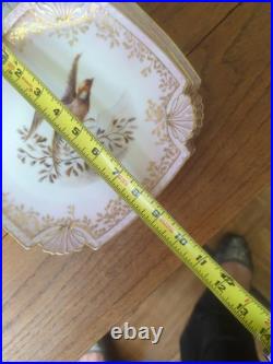 Victorian Limoges Set 4 Game Bird Pink B &D Porcelain Plates Hand Painted