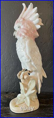 Vintage 16 Royal Dux Cockatoo Parrot Porcelain Statue Czechoslovakia Czech