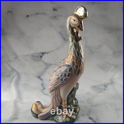 Vintage 17 Chinese Porcelain Peacock Bird Famille Rose Folk Art Statue Figurine