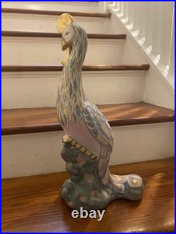 Vintage 17 Chinoiserie Handpainted Porcelain Chinese Phoenix Statue(WBI)