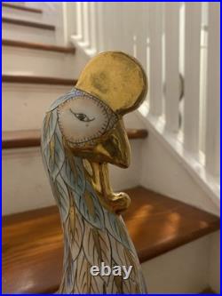 Vintage 17 Chinoiserie Handpainted Porcelain Chinese Phoenix Statue(WBI)