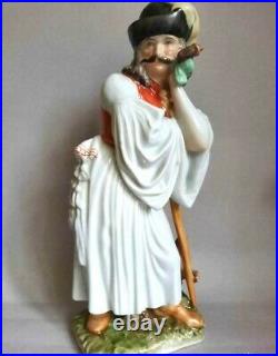 Vintage 1940s Statue Hungarian Figurine with Herend Tube Porcelain Hand Painted