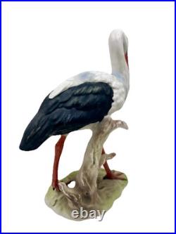 Vintage 1977 Goebel W Germany Hand Painted White Stork Figurine 6.5