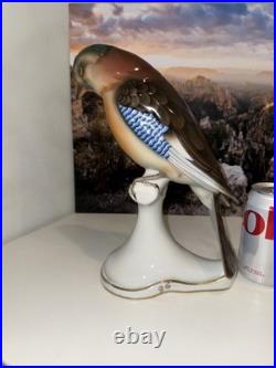 Vintage 7 Behscherzer Bavaria Hand Painted Bird Figurine Germany Grey Wagtail