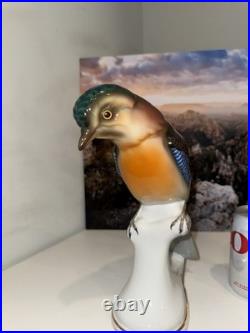 Vintage 7 Behscherzer Bavaria Hand Painted Bird Figurine Germany Grey Wagtail