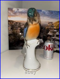 Vintage 7 Behscherzer Bavaria Hand Painted Bird Figurine Germany Grey Wagtail