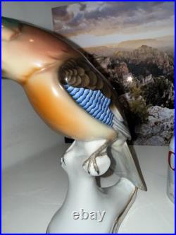 Vintage 7 Behscherzer Bavaria Hand Painted Bird Figurine Germany Grey Wagtail