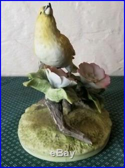 Vintage Andrea By Sadek Porcelain Canary Bird Statues Yellow