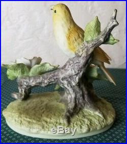 Vintage Andrea By Sadek Porcelain Canary Bird Statues Yellow