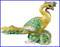 Vintage Antique Chinese Export Sancai Glazed Porcelain Phoenix Bird Set of 3