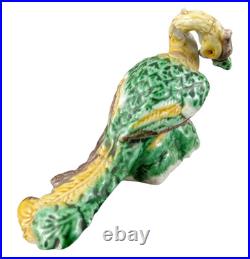 Vintage Antique Chinese Export Sancai Glazed Porcelain Phoenix Bird Set of 3