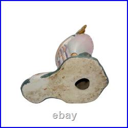 Vintage Asian Ceramic Phoenix Bird Statue 17 Hand Painted Pastel Gold Accents