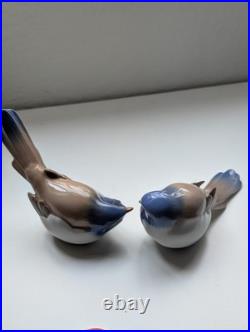 Vintage Bing & Grondahl Porcelain Pair of Titmouse Bird Figurines 1633 & 1635