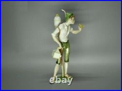 Vintage Bird Breeder Boy Porcelain Figurine Kaiser Germany 1960-1980 Art Decor