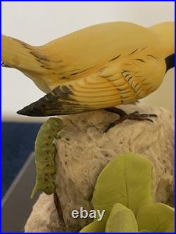 Vintage Bird Yellow Warbler Signed M. E. Moussalli