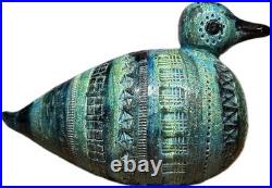 Vintage Bitossi Rimini Blu Ceramic Duck or Bird by Aldo Lonzi About 12 Long
