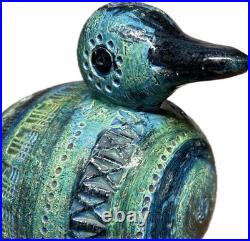 Vintage Bitossi Rimini Blu Ceramic Duck or Bird by Aldo Lonzi About 12 Long