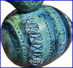 Vintage Bitossi Rimini Blu Ceramic Duck or Bird by Aldo Lonzi About 12 Long