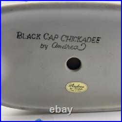 Vintage Black Cap Chickadee Porcelain Bird Figurine Andrea by Sadek 3 Birds