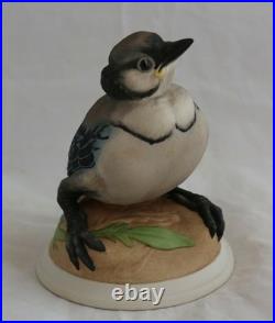 Vintage Boehm Blue Jay Porcelain Figurine Baby Blue Jay Bird #436 Made in USA