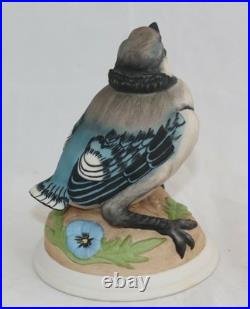 Vintage Boehm Blue Jay Porcelain Figurine Baby Blue Jay Bird #436 Made in USA