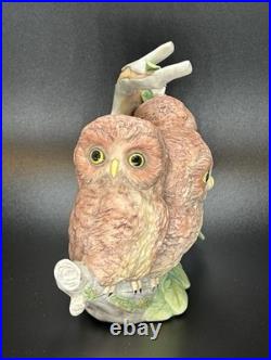 Vintage CYBIS Porcelain Birds Harriet Hank & Hoot Nesting Owls RARE