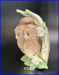 Vintage CYBIS Porcelain Birds Harriet Hank & Hoot Nesting Owls RARE