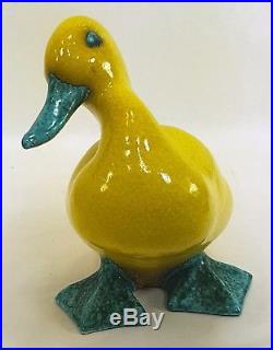 Vintage Ceramic Pottery Duck Figurine Statue Made in Italy