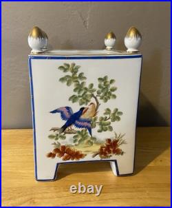 Vintage Chelsea House Cachepot Planter Porcelain Hand Painted Birds