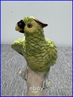 Vintage Chelsea House Hand Painted Parrot Bird 8 Figurines Set 2 Made in Italy