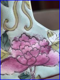 Vintage Chinese Dayazhai Style Porcelain Birdcage Lantern Wisteria 3D Birds