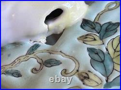 Vintage Chinese Dayazhai Style Porcelain Birdcage Lantern Wisteria 3D Birds