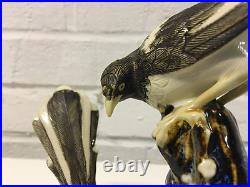 Vintage Chinese Finely Executed Ceramic Figurine of 2 Birds Impressed China Mark