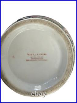 Vintage Chinese Hand-Painted Ginger Jar. Bird & Floral Ceramic Lidded Pot 10H